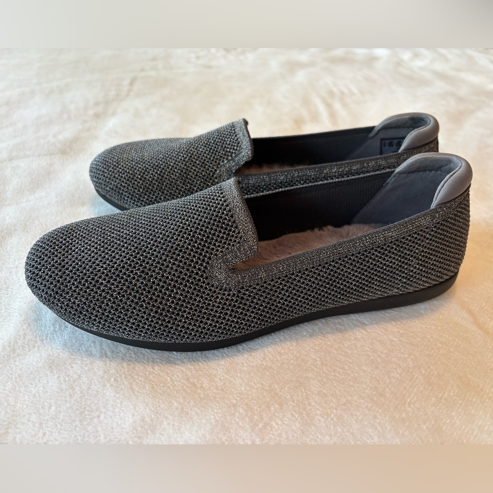 Clarks Cloudsteppers Carly Dream Gray Metallic Slip On Shoe Size 6.5